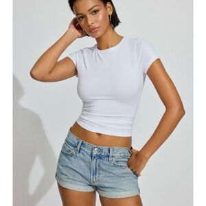Garage Low Rise Cuffed Denim Shorts